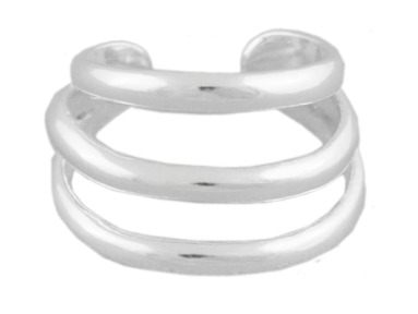 Slightly Curved Three Row Band Middle Ear Ear Cuff Slightly Curved Three Row Band Middle Ear Ear Cuff