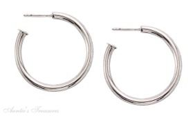Tubular Hoop Post Earrings 30mm