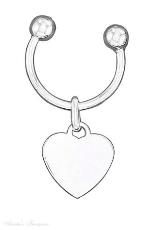 Horseshoe Key Ring Holder Engraveable Heart Tag