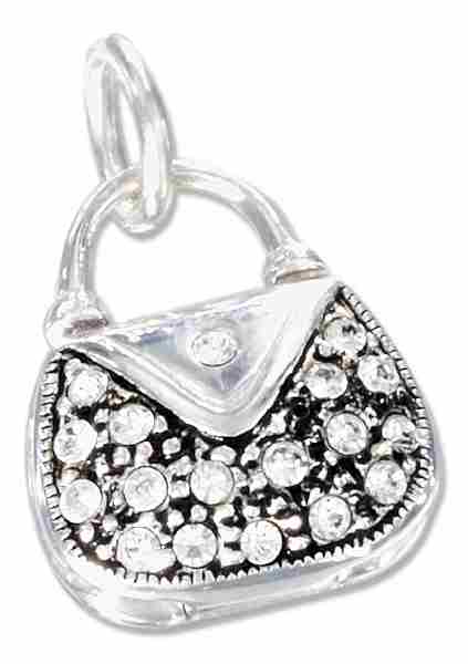 3D Small Crystal Purse Locket Charm Pendant
