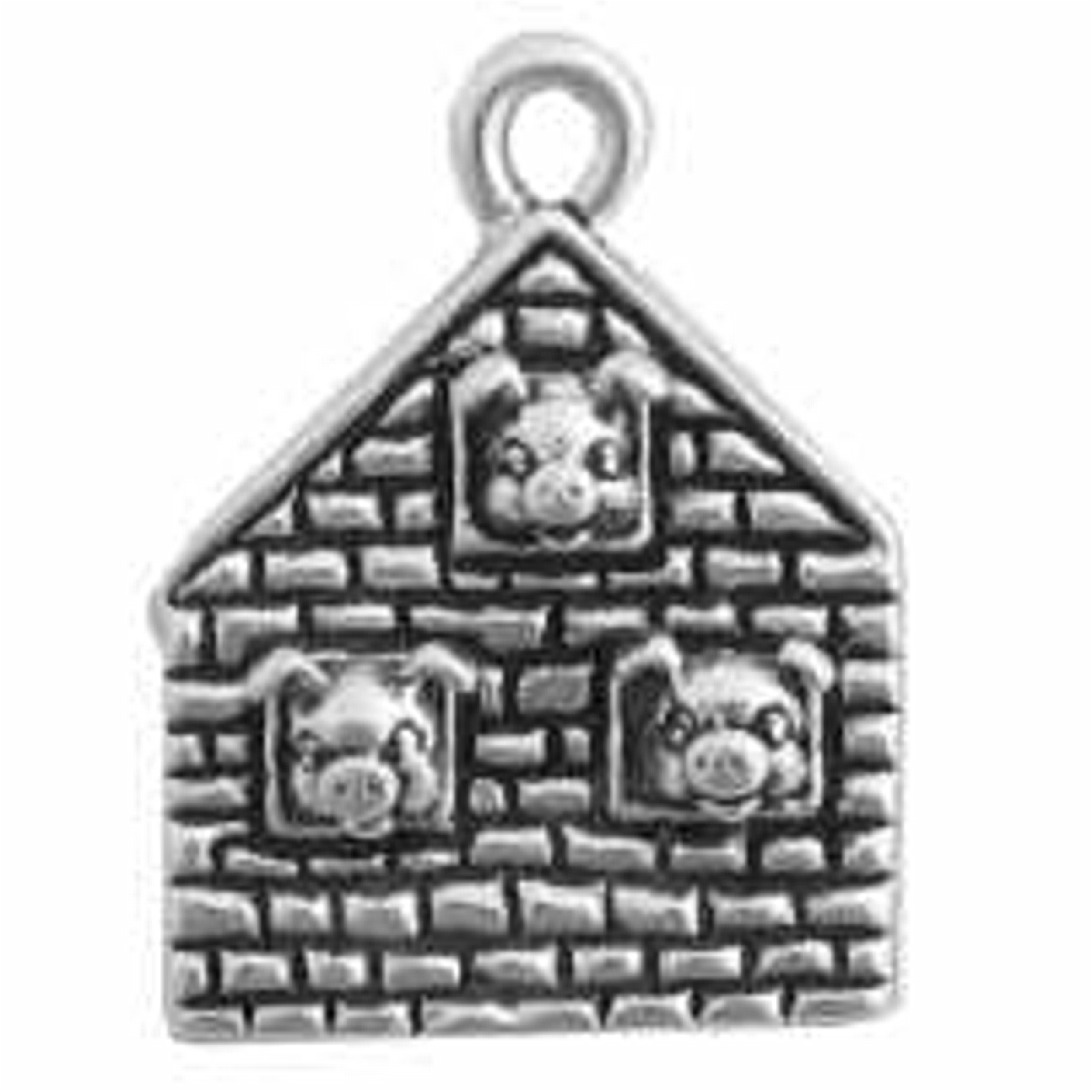 3D Three Little Pigs In Brick House Charm 3D Three Little Pigs In Brick House Charm