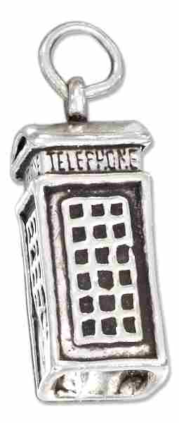 3D British Telephone Booth Charm 3D British Telephone Booth Charm