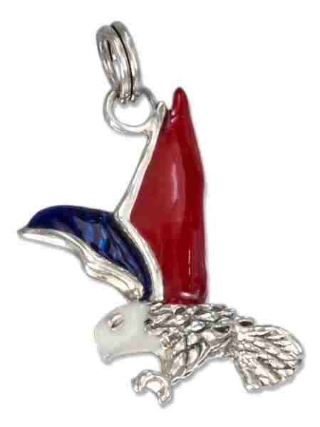 3D Enameled Bald Eagle Bird Charm