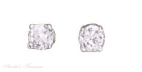 Cubic Zirconia Stud Earrings 3mm