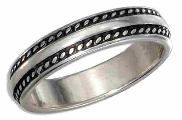 Coin Edge Center Band Ring Coin Edge Center Band Ring