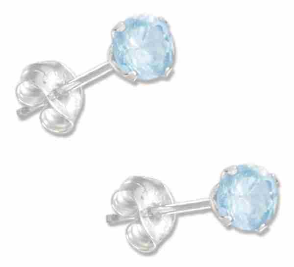 March Birthstone Cubic Zirconia Stud Earrings March Birthstone Cubic Zirconia Stud Earrings