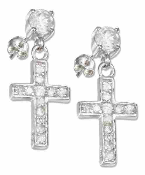Cubic Zirconia Post Earrings Cubic Zirconia Christian Religious Cubic Zirconia Post Earrings Cubic Zirconia Christian Religious