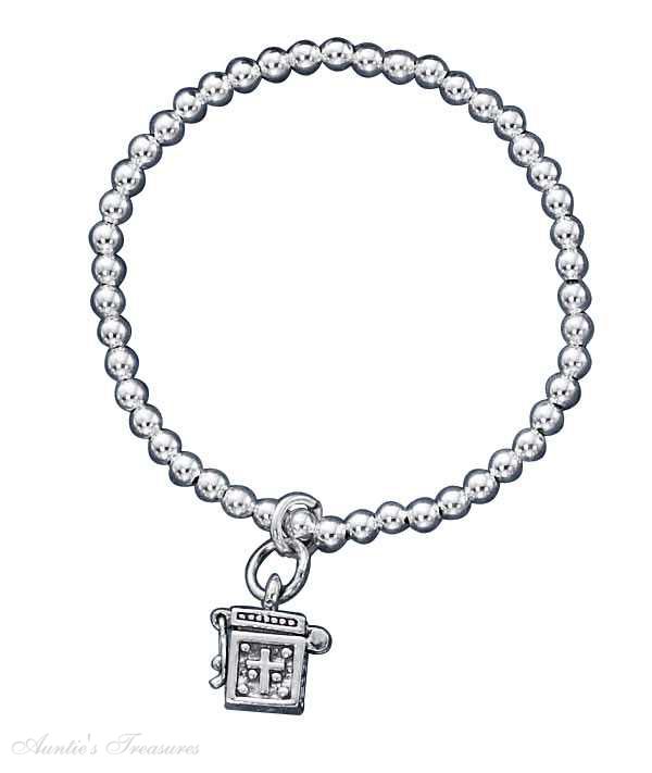 Childrens Beaded Stretch Bracelet Prayer Box Dangle