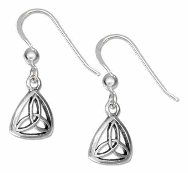 5/8" Celtic Trinity Knot Inscribed Dangle Earrings Bead 5/8" Celtic Trinity Knot Inscribed Dangle Earrings Bead