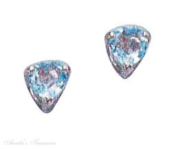 Blue Topaz Heart Post Earrings
