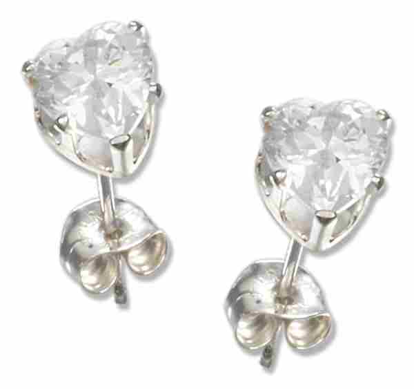 Heart Cubic Zirconia Stud Earrings