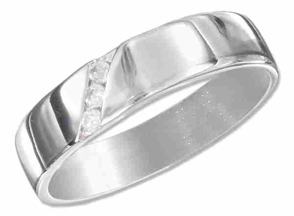 Diagonal Cubic Zirconia Ring