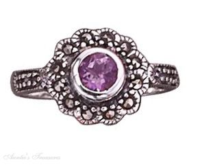 Amethyst Marcasite Ring Amethyst Marcasite Ring