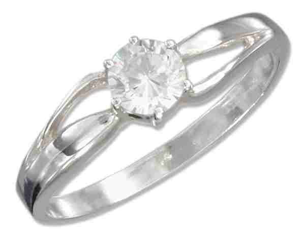 Cubic Zirconia Ring Double Curve Shank Cubic Zirconia Ring Double Curve Shank