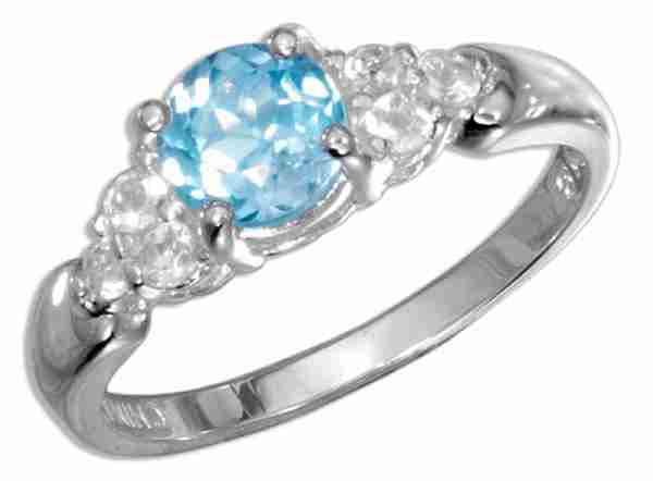 Cubic Zirconia Round Blue Topaz Ring Cubic Zirconia Round Blue Topaz Ring
