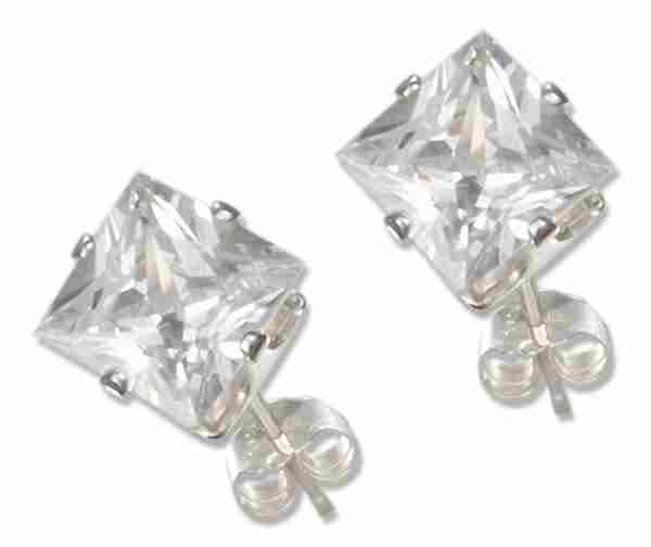 Cubic Zirconia Stud Earrings Men