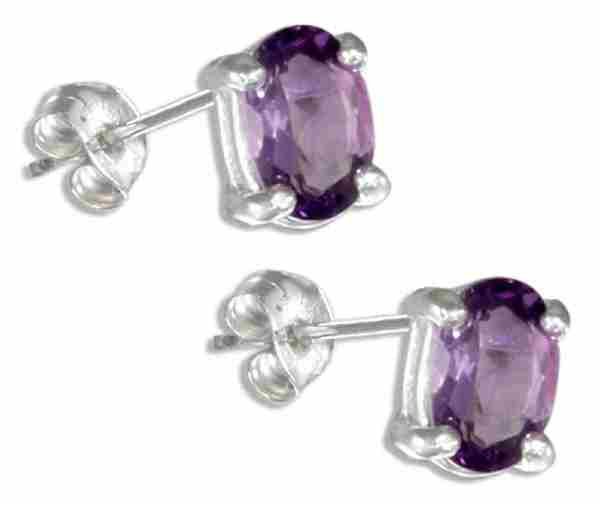 Oval Amethyst Stud Earrings Oval Amethyst Stud Earrings