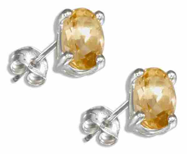 Oval Citrine Stud Earrings Oval Citrine Stud Earrings