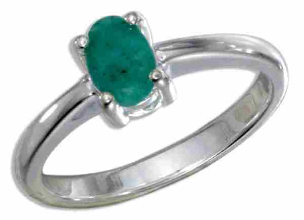Oval Emerald Solitaire Ring
