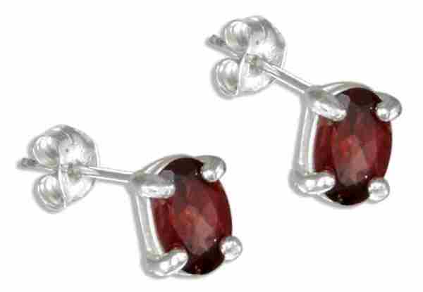 Oval Garnet Stud Earrings Oval Garnet Stud Earrings
