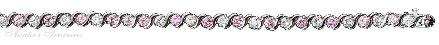 Cubic Zirconia Tennis Bracelet S Shaped Design