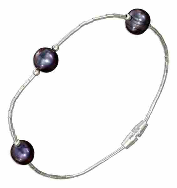 Gray Freshwater Pearl Liquid Silver Bracelet Gray Freshwater Pearl Liquid Silver Bracelet