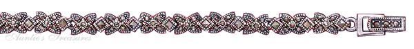 Marcasite Floral Link Bracelet