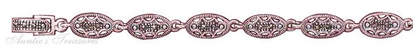 Marcasite Filigree Link Bracelet Foldover Latch