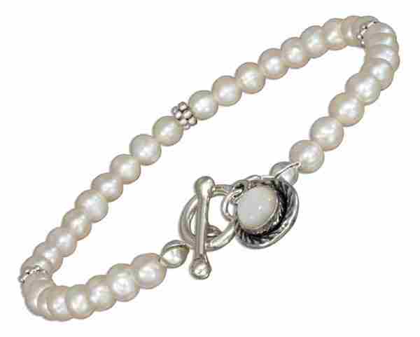 Mother Of Pearl Beads Spacer Beads Toggle Bracelet