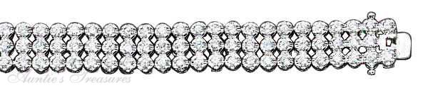 Three Row Cubic Zirconia Tennis Bracelet