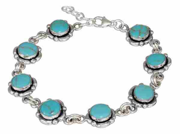 Turquoise Bracelet Flower Concho