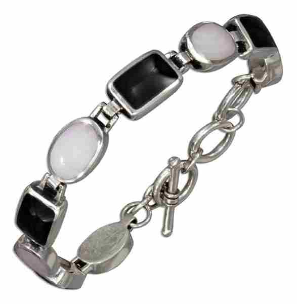 Black Onyx Mother Of Pearl Toggle Bracelet Black Onyx Mother Of Pearl Toggle Bracelet