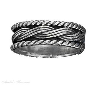 Unisex Braid Band Ring 7mm