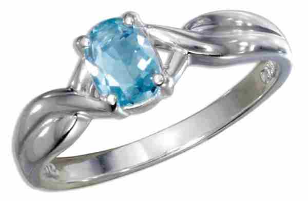 Solitaire Oval Blue Topaz Ring Solitaire Oval Blue Topaz Ring