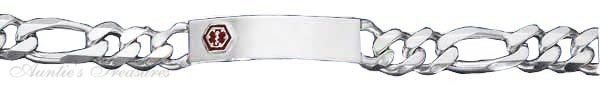 Medical ID Bracelet Figaro Chain Bracelet 300 8 Inch