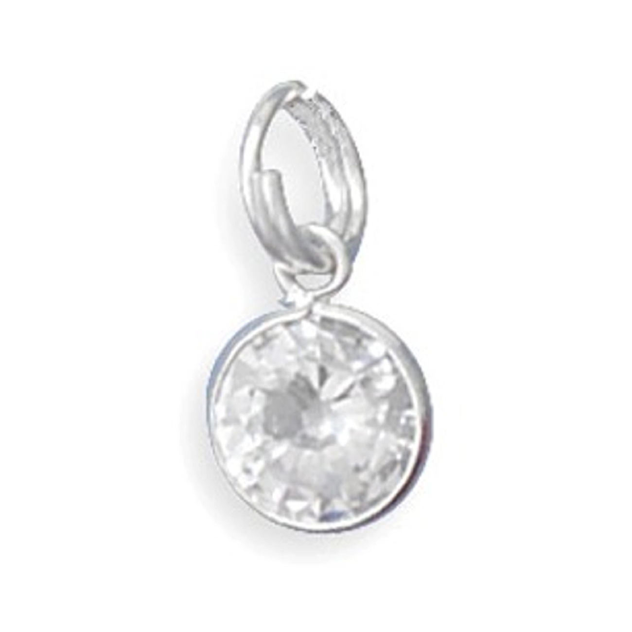 8mm Clear Round Cubic Zirconia Sparkly Charm