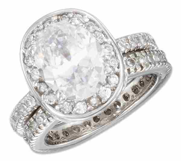 Two Band Cubic Zirconia Ring