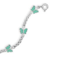 9" To 10" Adjustable Blue Green Butterfly Ankle Bracelet Anklet 9" To 10" Adjustable Blue Green Butterfly Ankle Bracelet Anklet