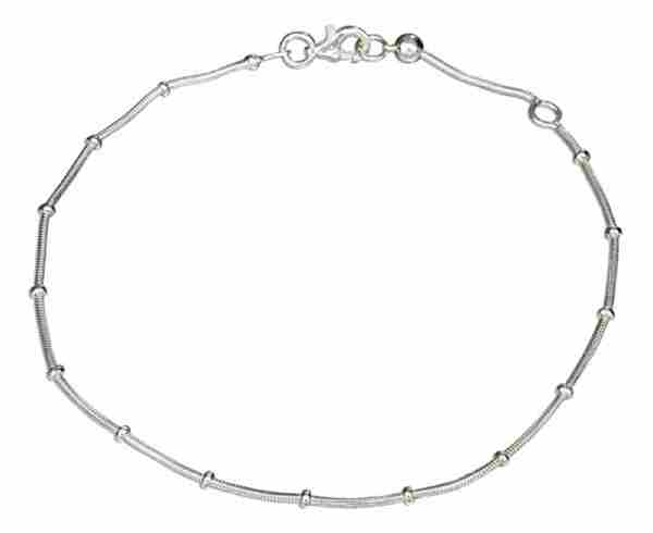 9" Italian 1mm Snake Chain Anklet Ankle Bracelet 2mm Disks 9" Italian 1mm Snake Chain Anklet Ankle Bracelet 2mm Disks