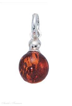 Honey Cognac Amber Bead Charm - Click Image to Close
