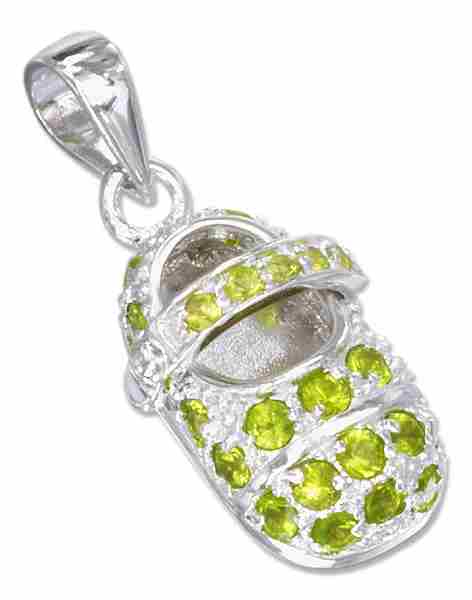 Large Birthstone Baby Bootie Shoe Charm Pendants