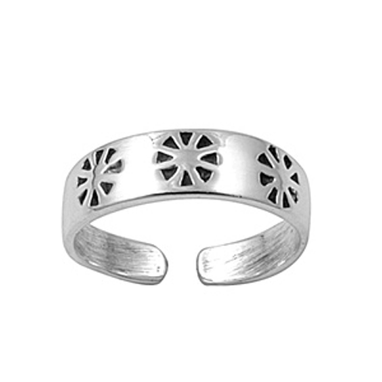 Cut Out Flower Or Sunburst Adjustable Toe Ring Cut Out Flower Or Sunburst Adjustable Toe Ring