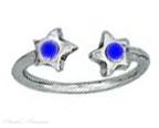 Dark Blue Crystal Star Ends Bypass Wrap Toe Ring Dark Blue Crystal Star Ends Bypass Wrap Toe Ring