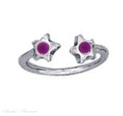 Purple Crystal Star Ends Bypass Wrap Toe Ring Purple Crystal Star Ends Bypass Wrap Toe Ring