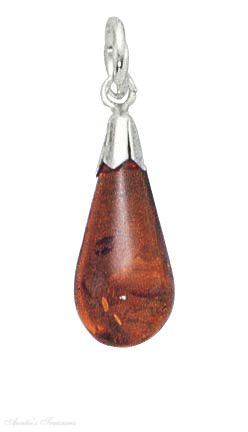 Honey Cognac Amber Teardrop Charm