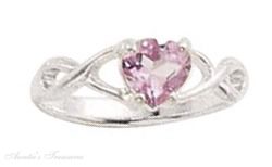 Solitaire Amethyst Heart Ring Solitaire Amethyst Heart Ring