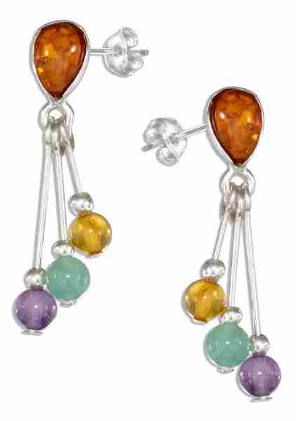 Gemstone Dangle Earrings Gemstone Dangle Earrings