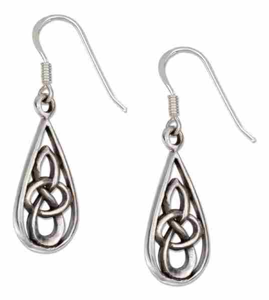 Antiqued 7/8" Oval Celtic Scrolled Design Dangle Earrings Antiqued 7/8" Oval Celtic Scrolled Design Dangle Earrings