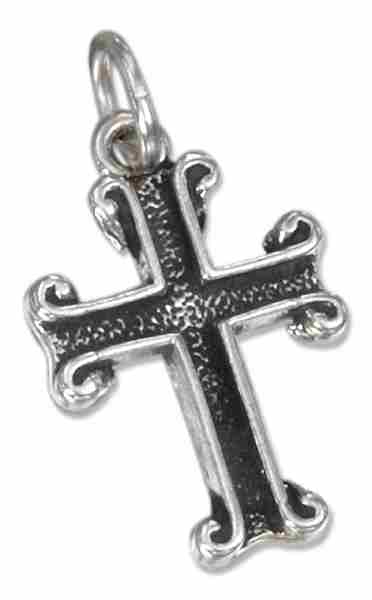 Channel Christian Religious Scrolled Cross Charm Channel Christian Religious Scrolled Cross Charm