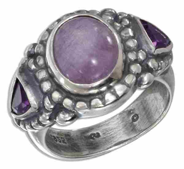 Amethyst Ring Amethyst Trillion Accents Amethyst Ring Amethyst Trillion Accents